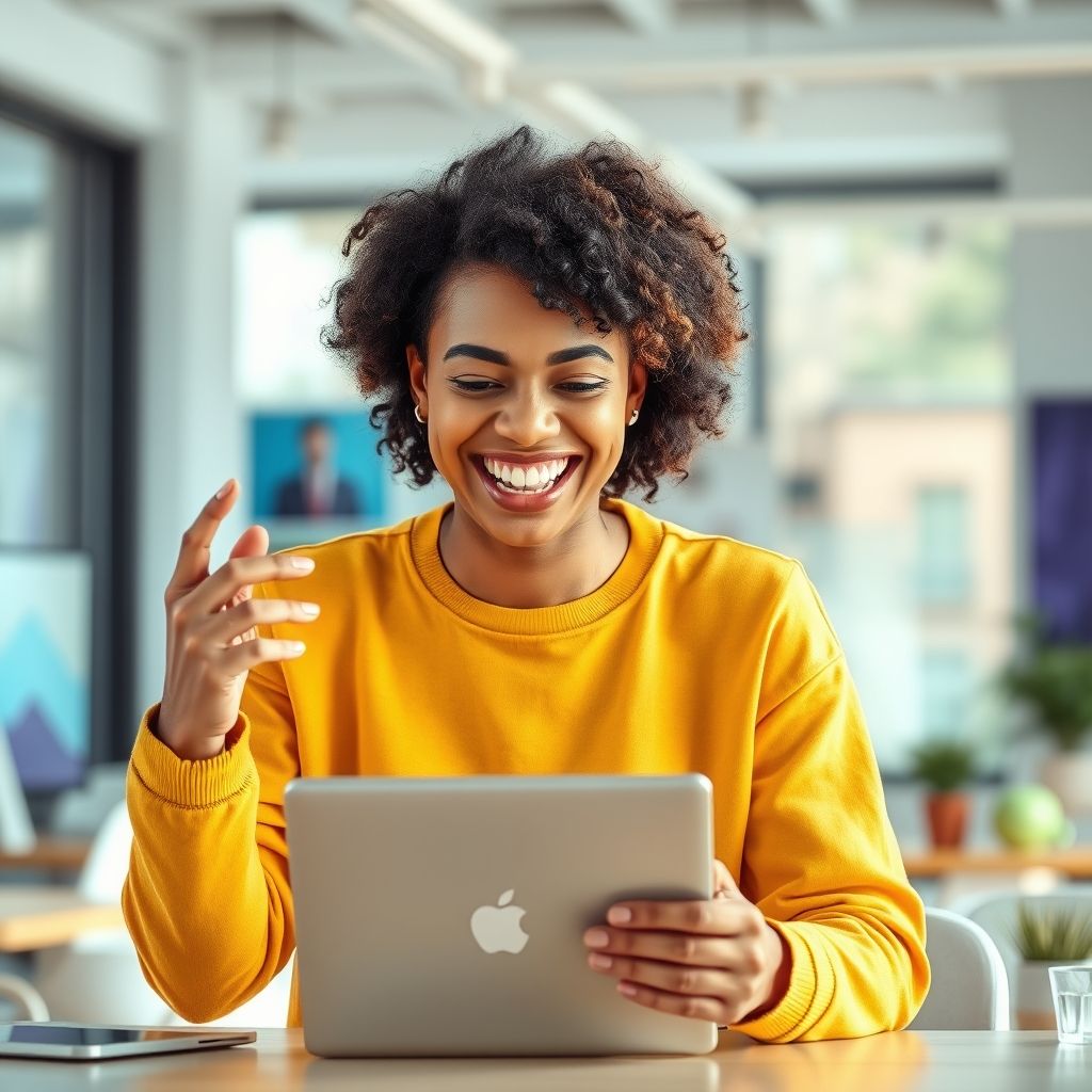 Happy person understanding proclip ai script to video demo