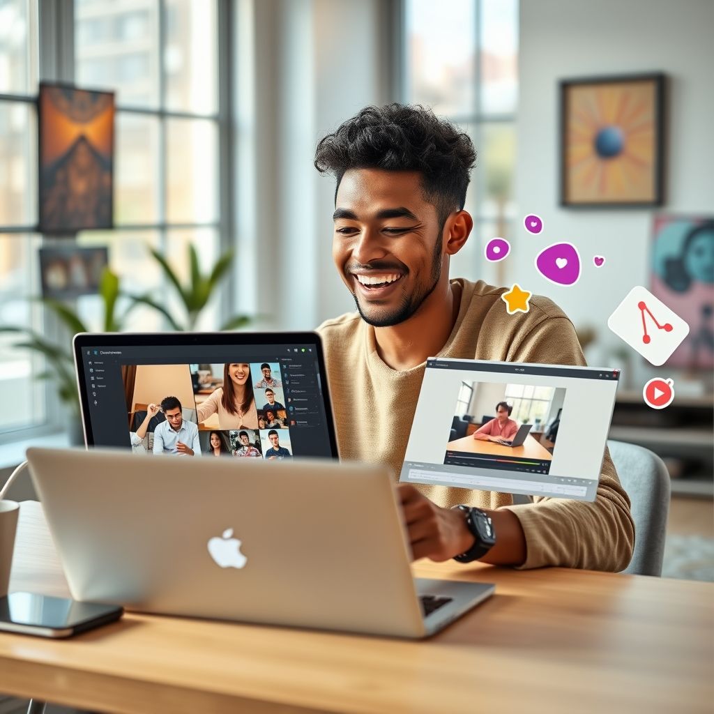 Happy person understanding proclip ai vs kapwing for meme videos