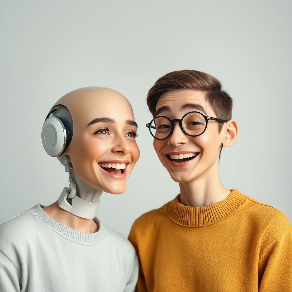 Happy person understanding real-time voice mimicry AI