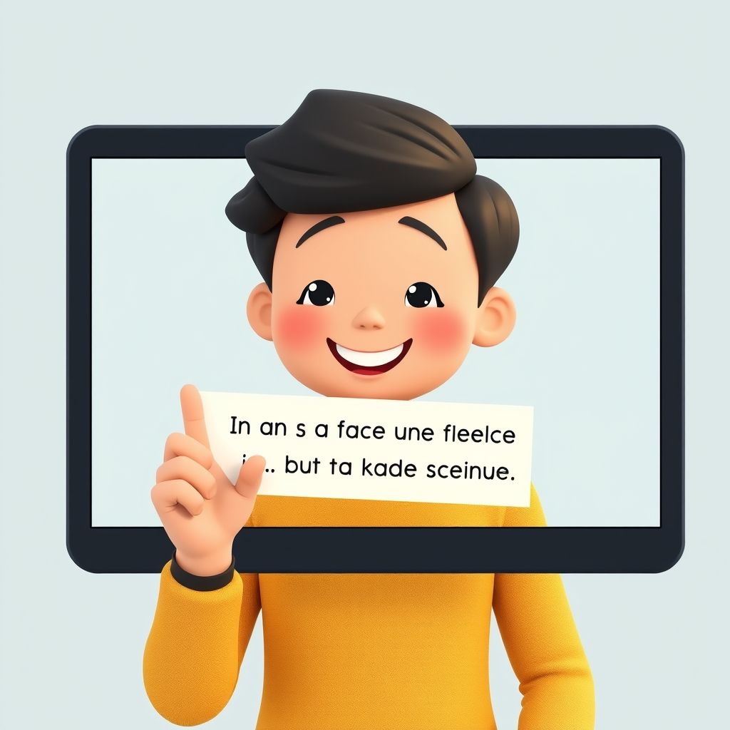 Happy person understanding text narration to animated faceless video proclip ai