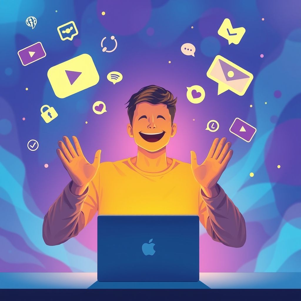 Happy person understanding viral faceless youtube channel