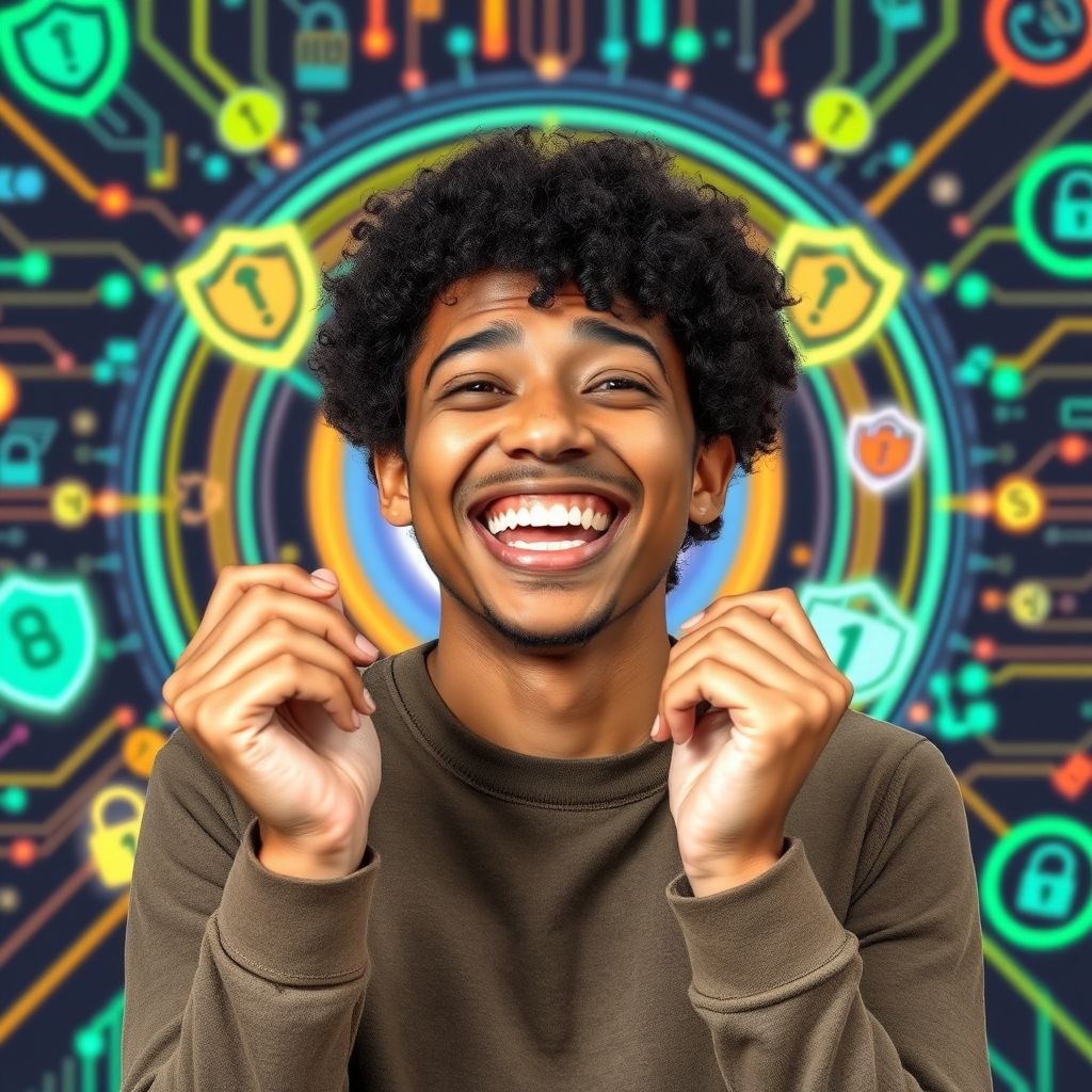 Happy person understanding Audible's security measures
