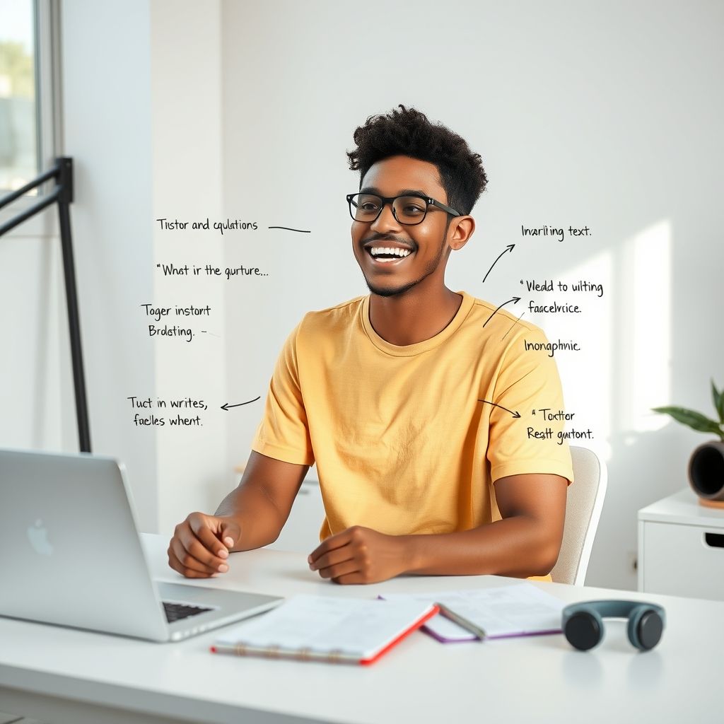 Happy person understanding What are the steps to convert text to a faceless YouTube video