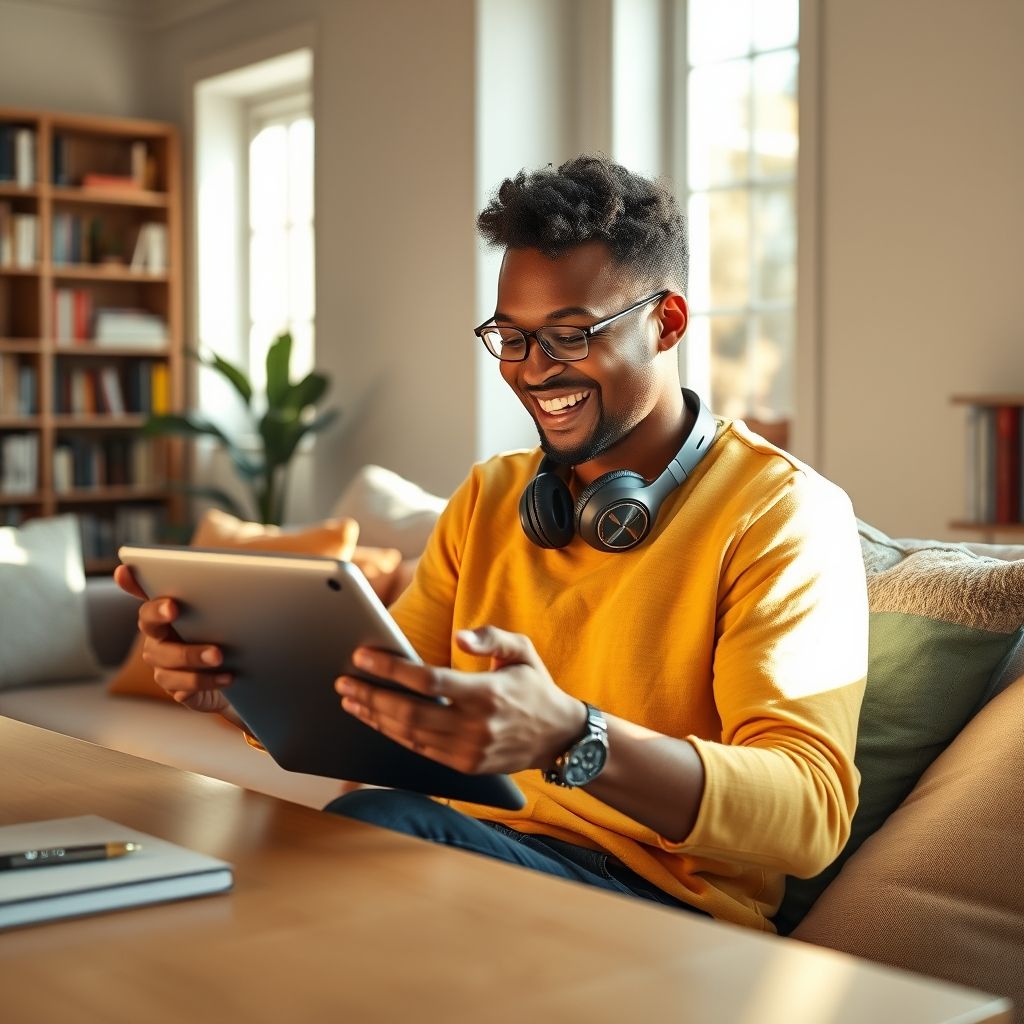 Happy person understanding what is the audible app and how can i make the most of it