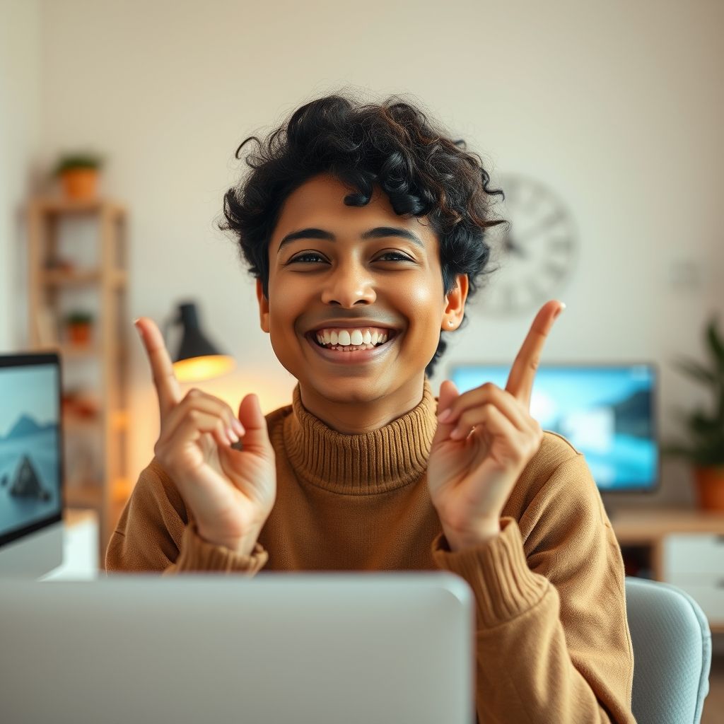 Happy person understanding What is the purpose of faceless video content