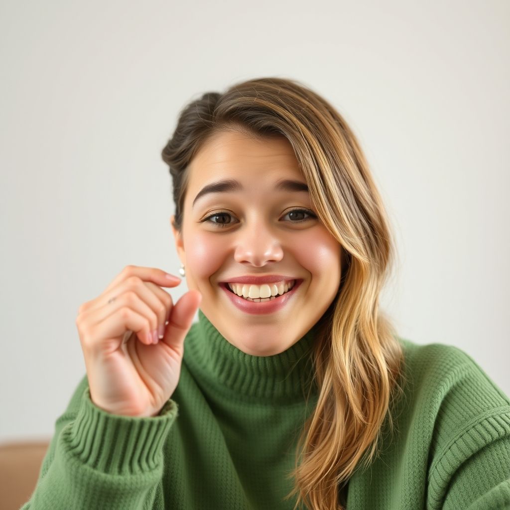Happy person understanding woxo text to video