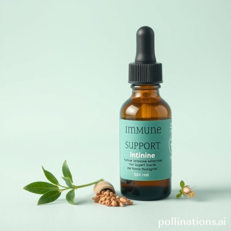 Tintura sostegno immunitario con etichetta teal