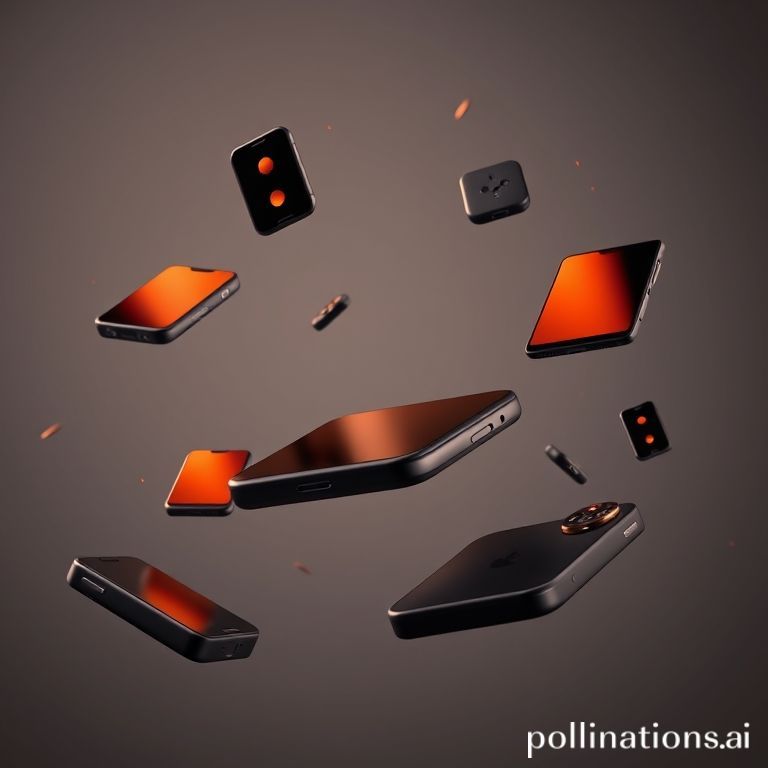 Assortment of sleek smart gadgets on dark background with orange accents.