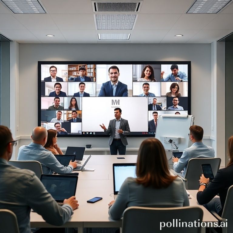 A modern online classroom with high-definition video streaming, students watching from various devices