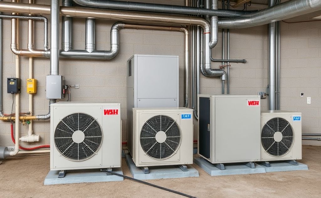 A high-quality HVAC system with air conditioning and heating units.