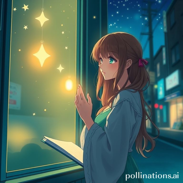 夜のイメージング：星空の前で今日を上書きし感謝で眠る女性
