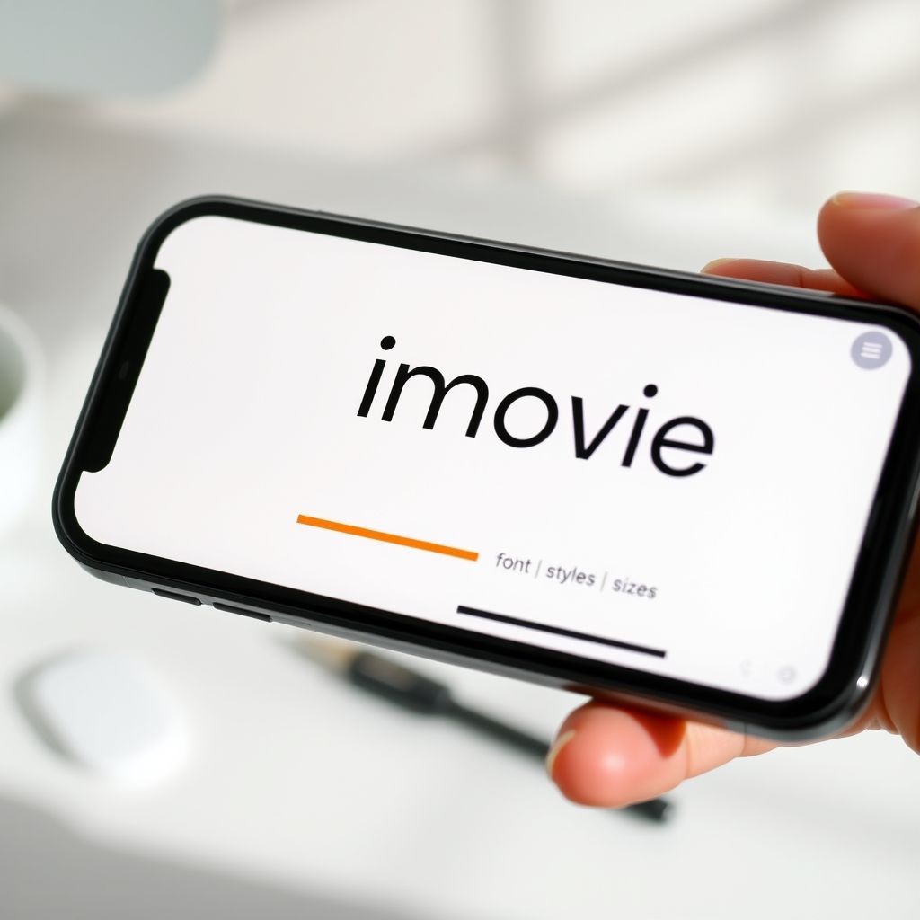 iMovie text editing interface on iPhone