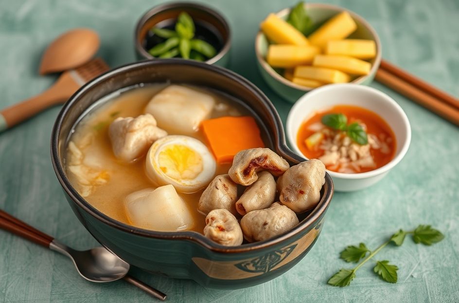 Komposisi visual yang menarik dari berbagai makanan pahit yang menyehatkan, seperti irisan pare, potongan kulit jeruk dan lemon, brokoli segar, bubuk kakao dalam mangkuk kecil, dan buah cranberry merah, disusun artistik di atas meja kayu dengan pencahayaan alami yang lembut.