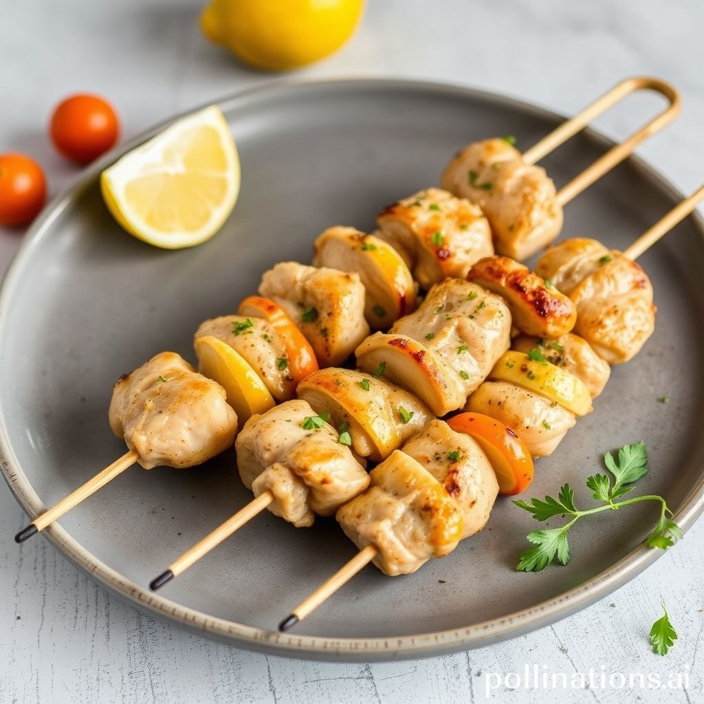 Greek Style Lemon Chicken Skewers