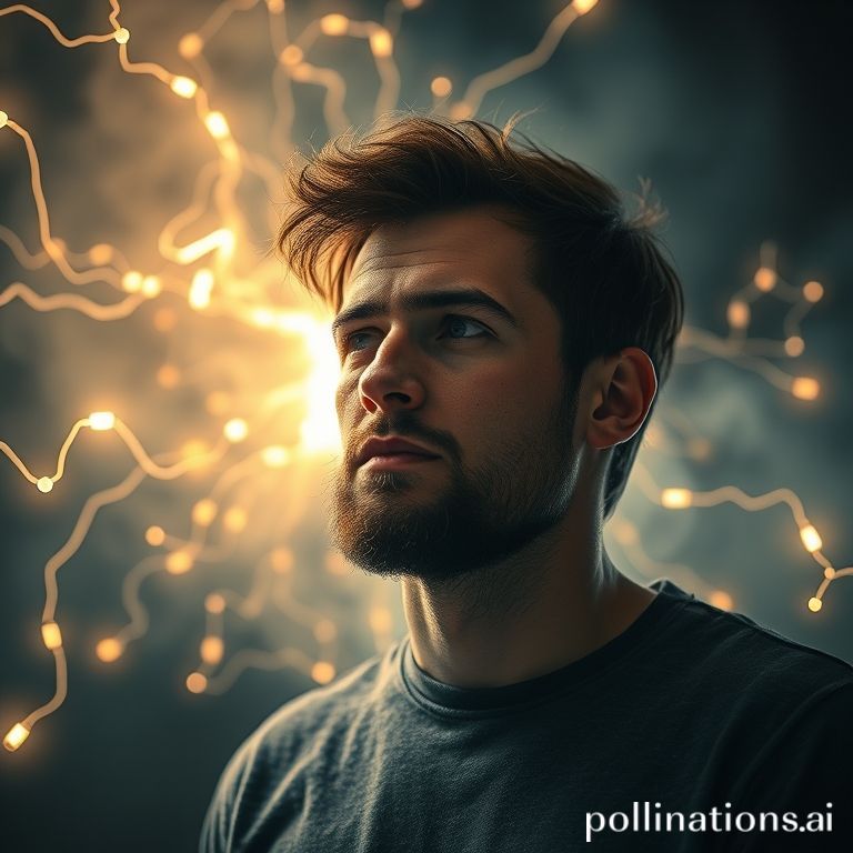 Reifer Mann denkt über Energie und Durchblutung nach