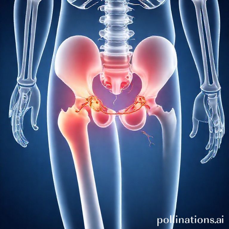 股関節の伸展によって鼠径部の圧迫が解放され、血流が改善する図解