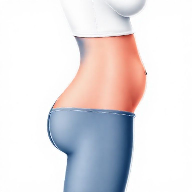 腸腰筋の短縮による反り腰と内臓下垂（ぽっこりお腹）のメカニズム図解