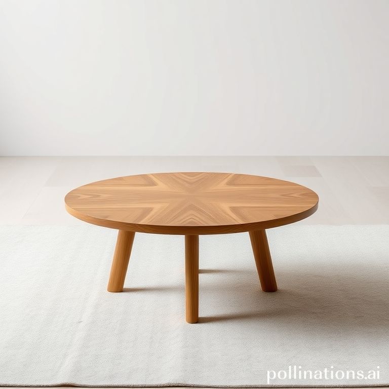 Meja kopi kayu solid