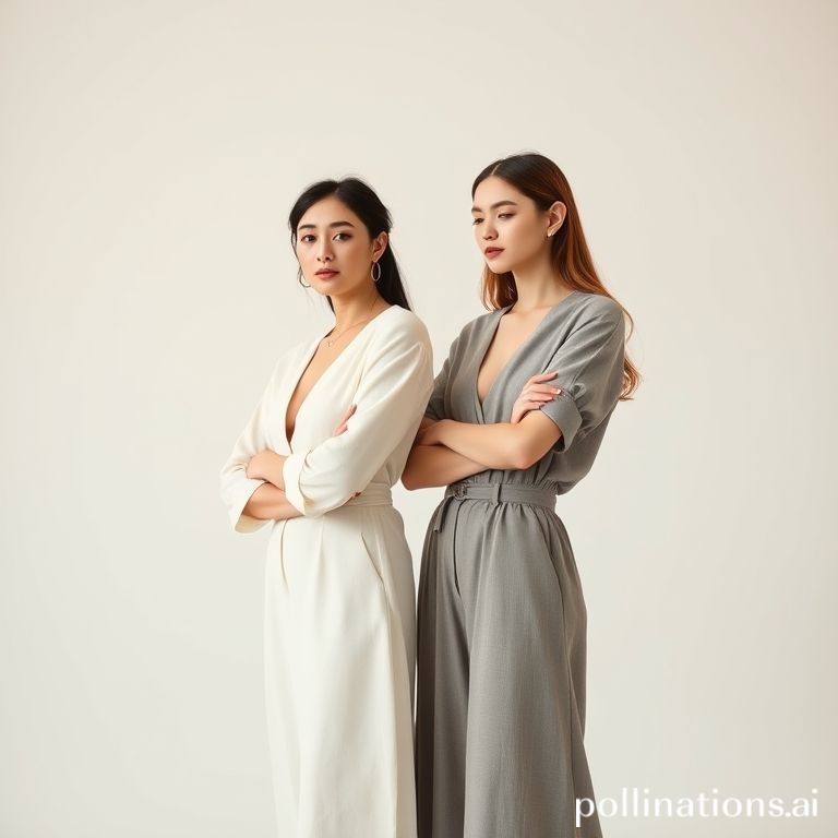 Koleksi fashion wanita gaya minimalis di studio