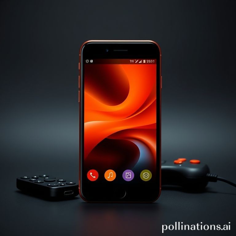 Gadget tech su sfondo nero e arancio