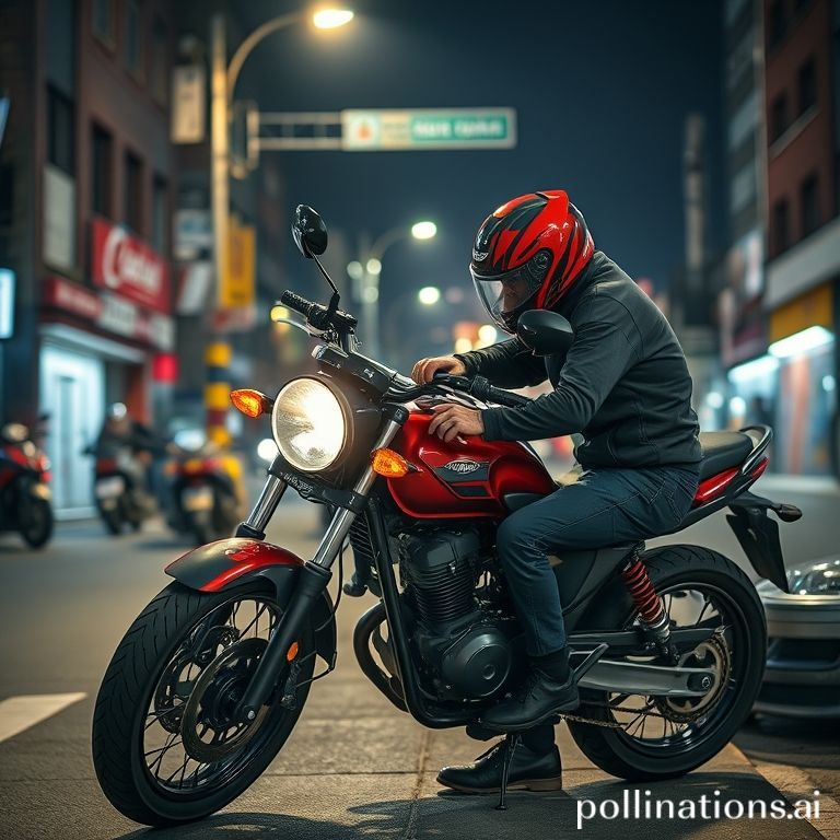Montir motor panggilan memperbaiki motor di jalan