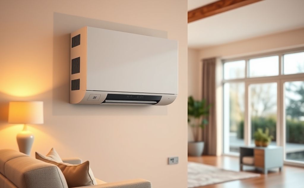 A modern HVAC system installed in a comfortable home setting.