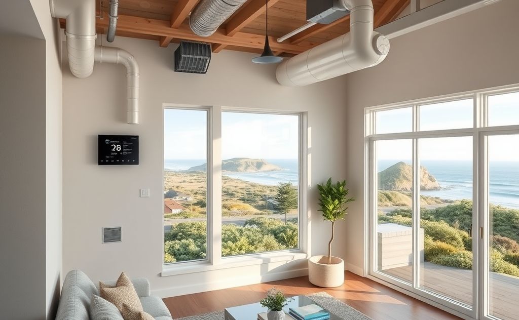 A modern HVAC system installed in a home in Bandon, Oregon.