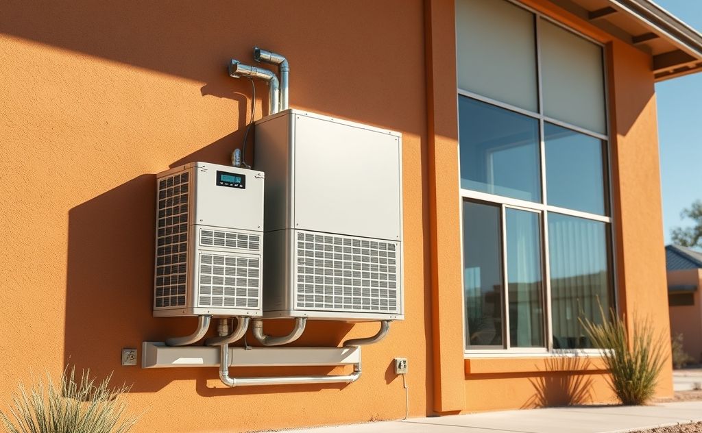 A modern HVAC system installed in a sunny Phoenix home.