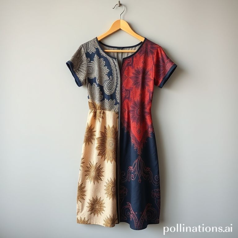 Dress batik modern kombinasi