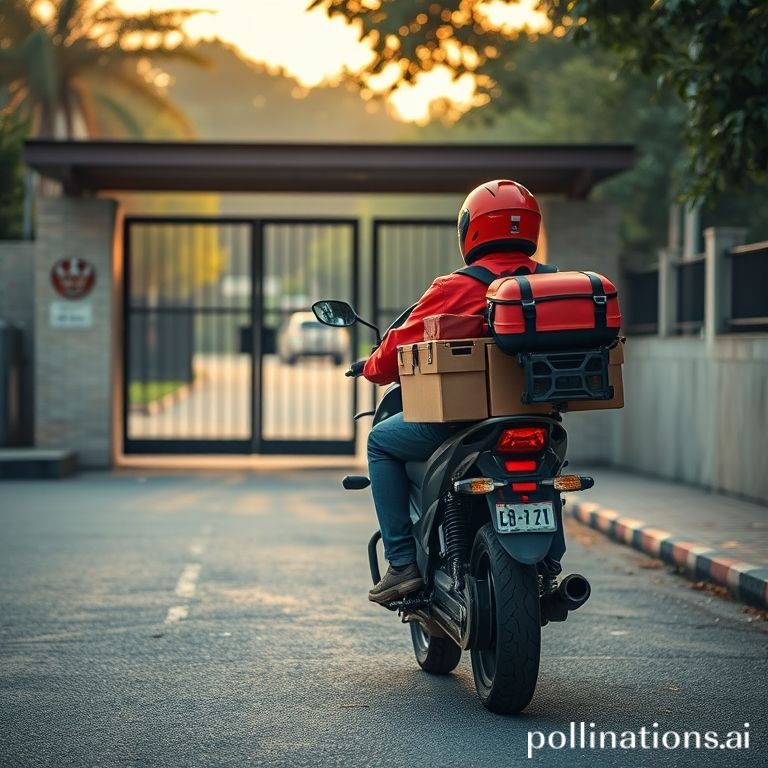 Menunggu di gerbang sekolah