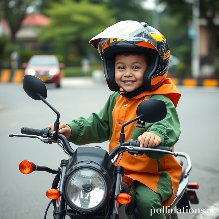 Layanan antar jemput sekolah dengan motor, aman berhelm dan jas hujan