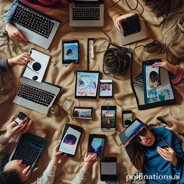 personas usando laptops y smartphones, con gráficos sutiles indicando IA en acción alrededor de ellas