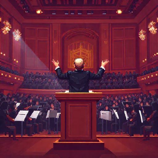 Pixel art conductor or guardian image