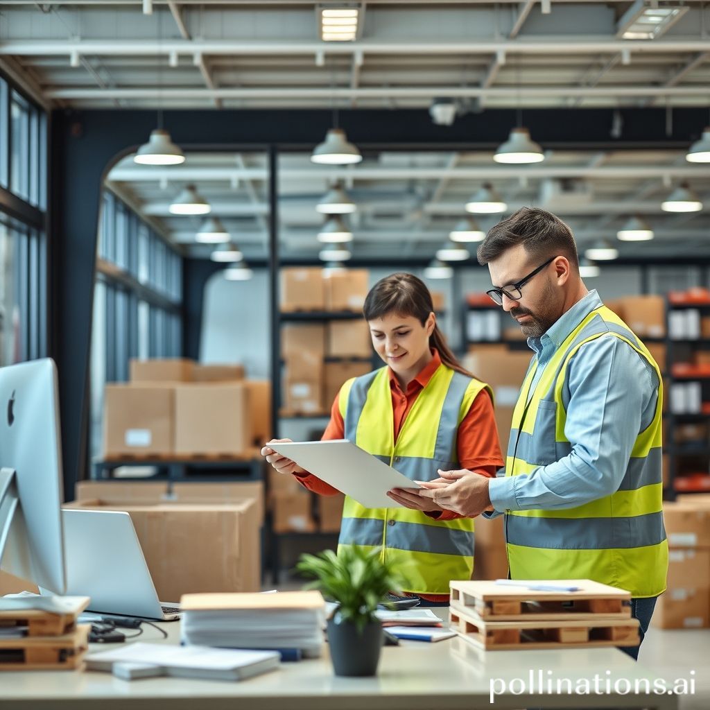 Professional logistics team working