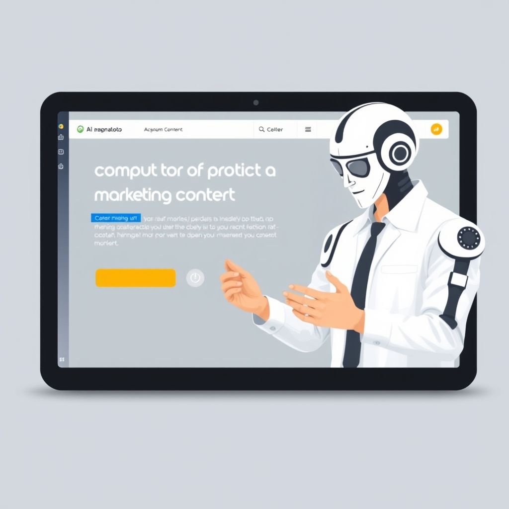 Professional using AI generator for content marketing