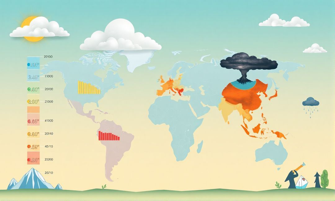 regional temperature changes due to climate change