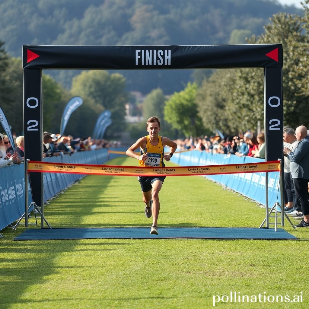 Runner crossing the finish line