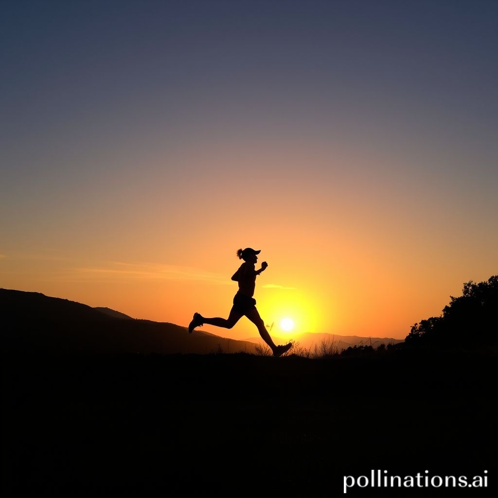 Runner silhouette at sunset