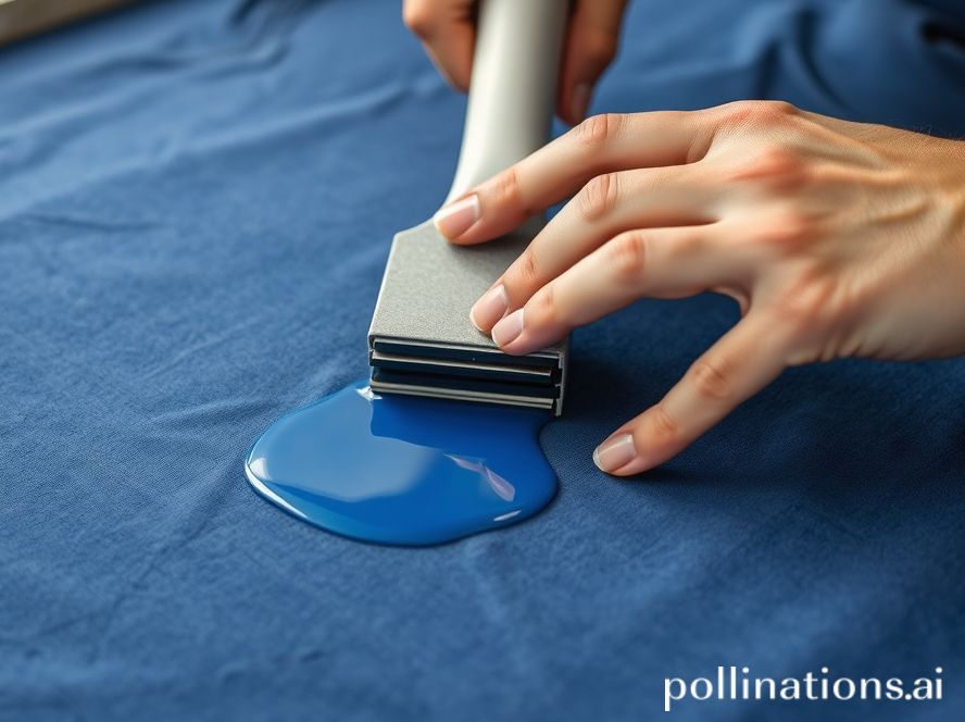 Proses sablon plastisol dengan rakel di atas kaos