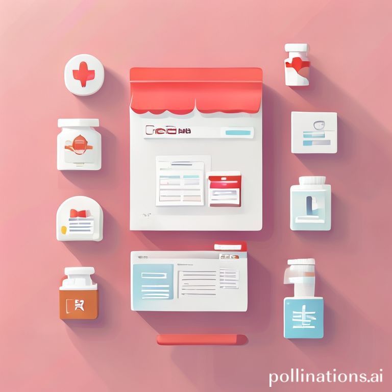 Concetto di acquisto online sicuro in stile farmacia