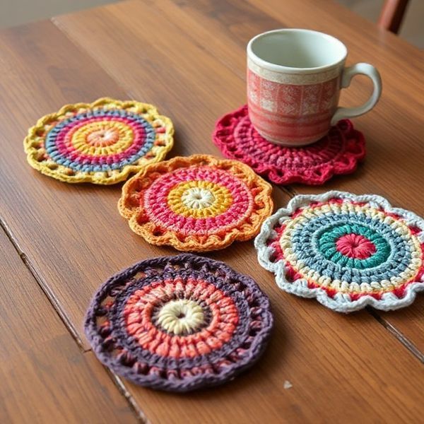 Colorful Crochet Coasters Set
