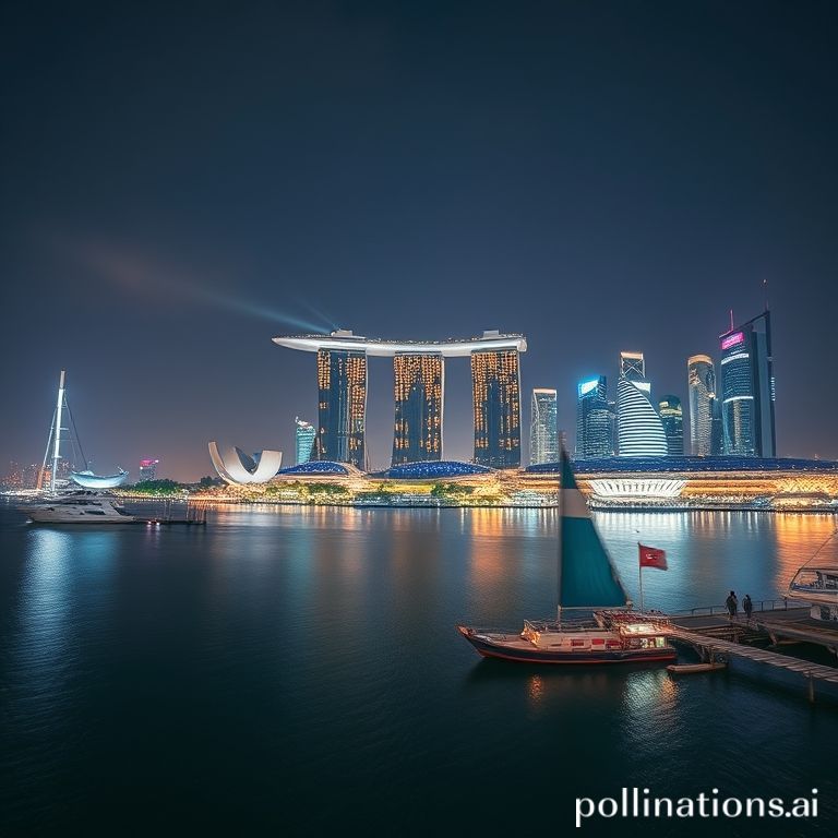 Singapura Marina Bay malam hari