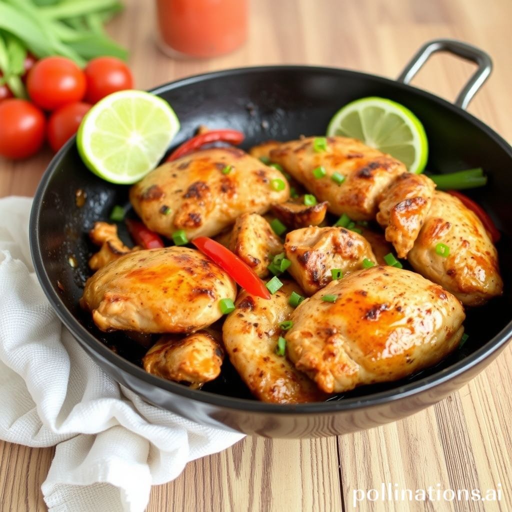 A sizzling plate of chicken fajitas