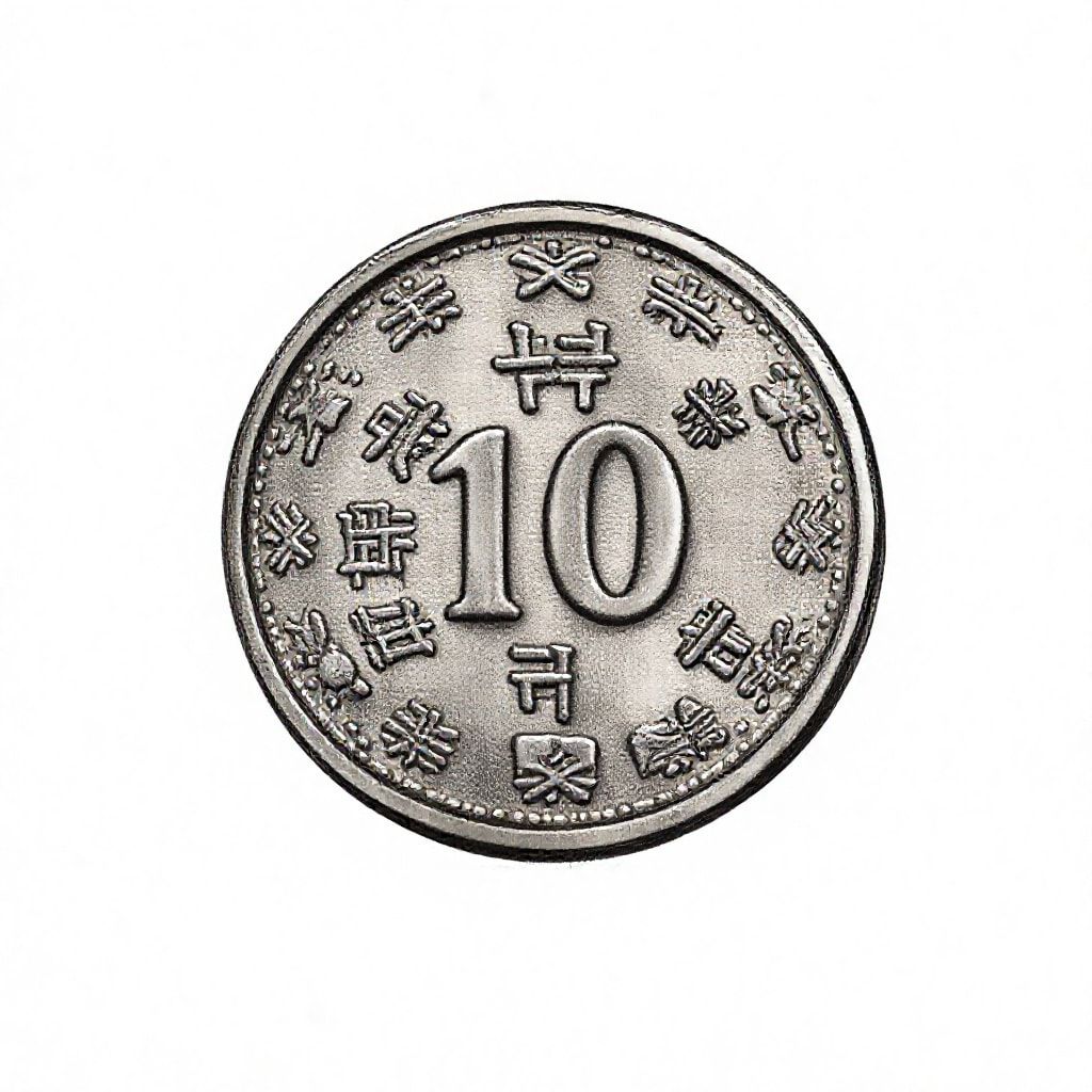 10원 동전 도안 스케치 이미지