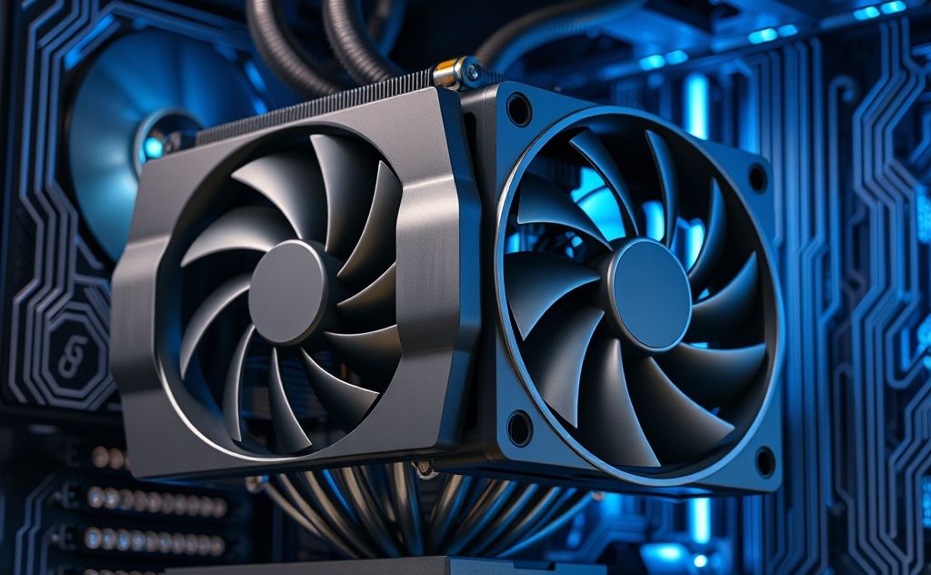 A sleek CPU cooler with optimized airflow and thermal design.