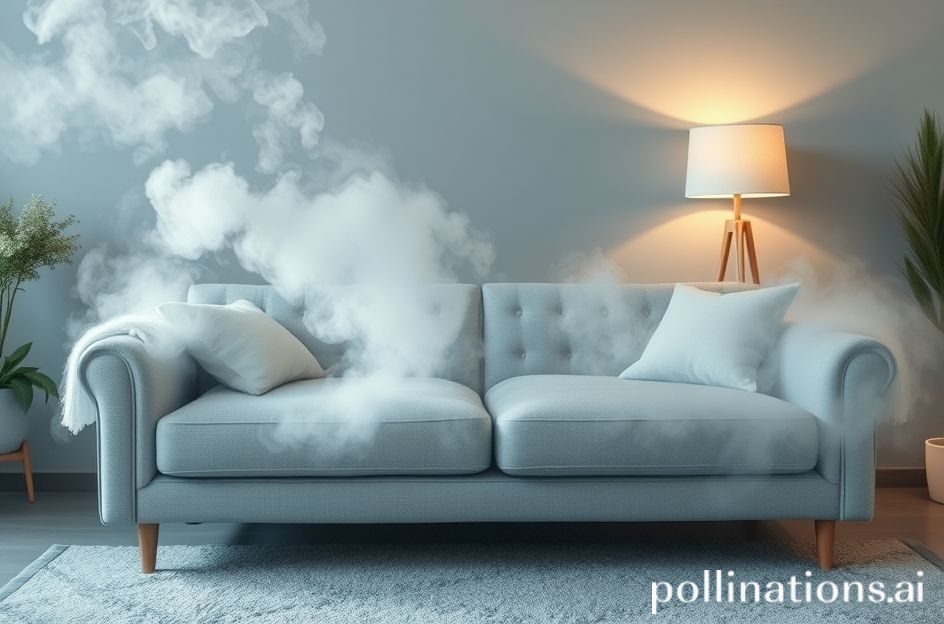 Proses steam untuk bunuh tungau sofa