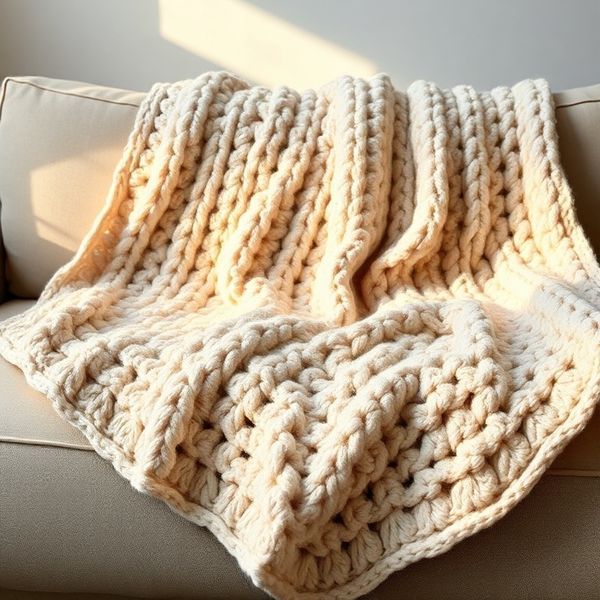 Chunky Crochet Throw Blanket