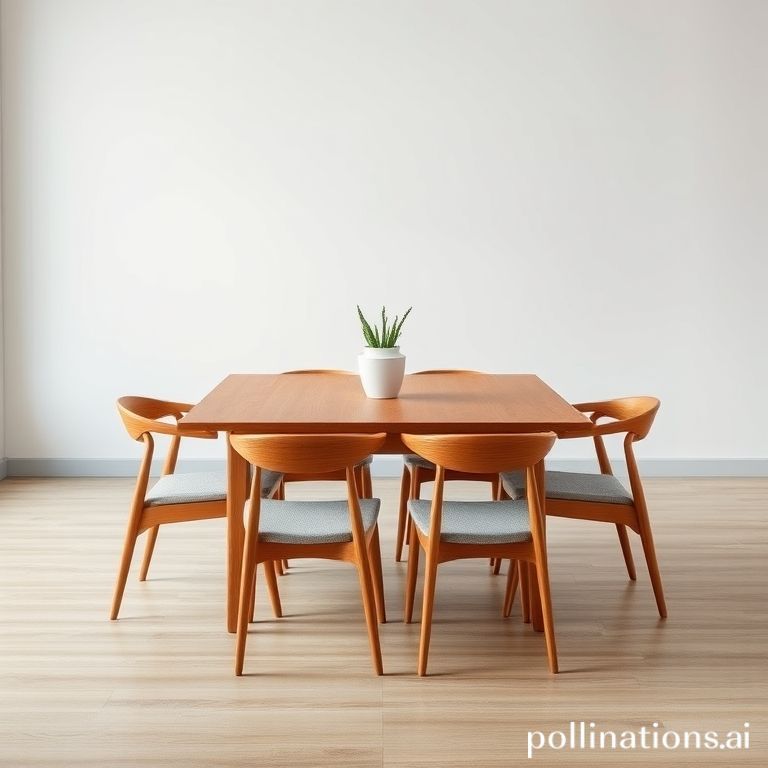 Meja makan jati minimal