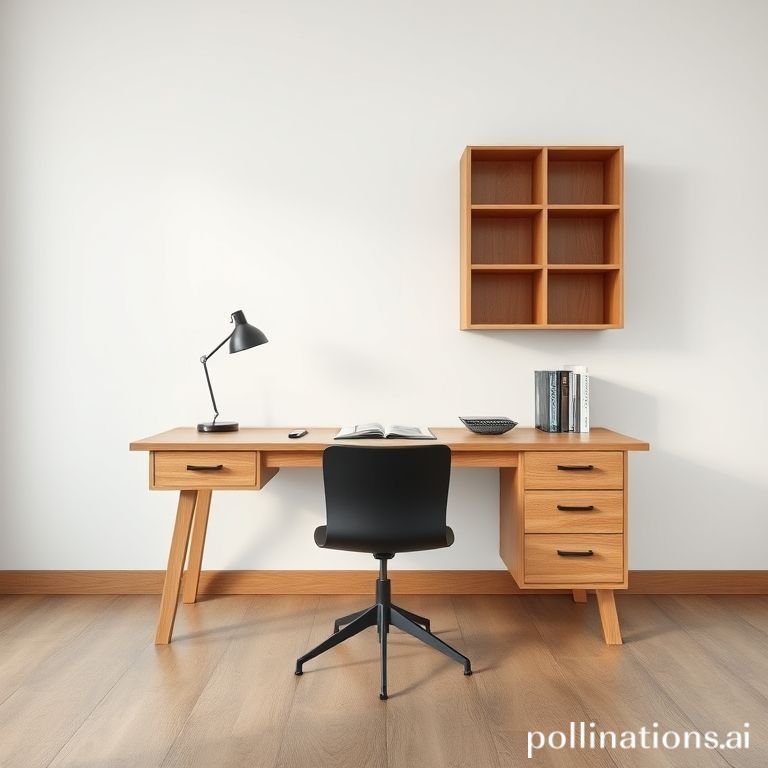 Meja kerja minimalis kayu