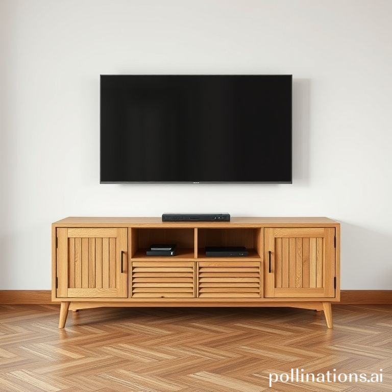 Credenza TV kayu slatted
